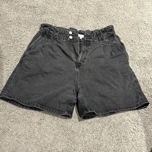 Dynamite Paperbag Black Denim Shorts